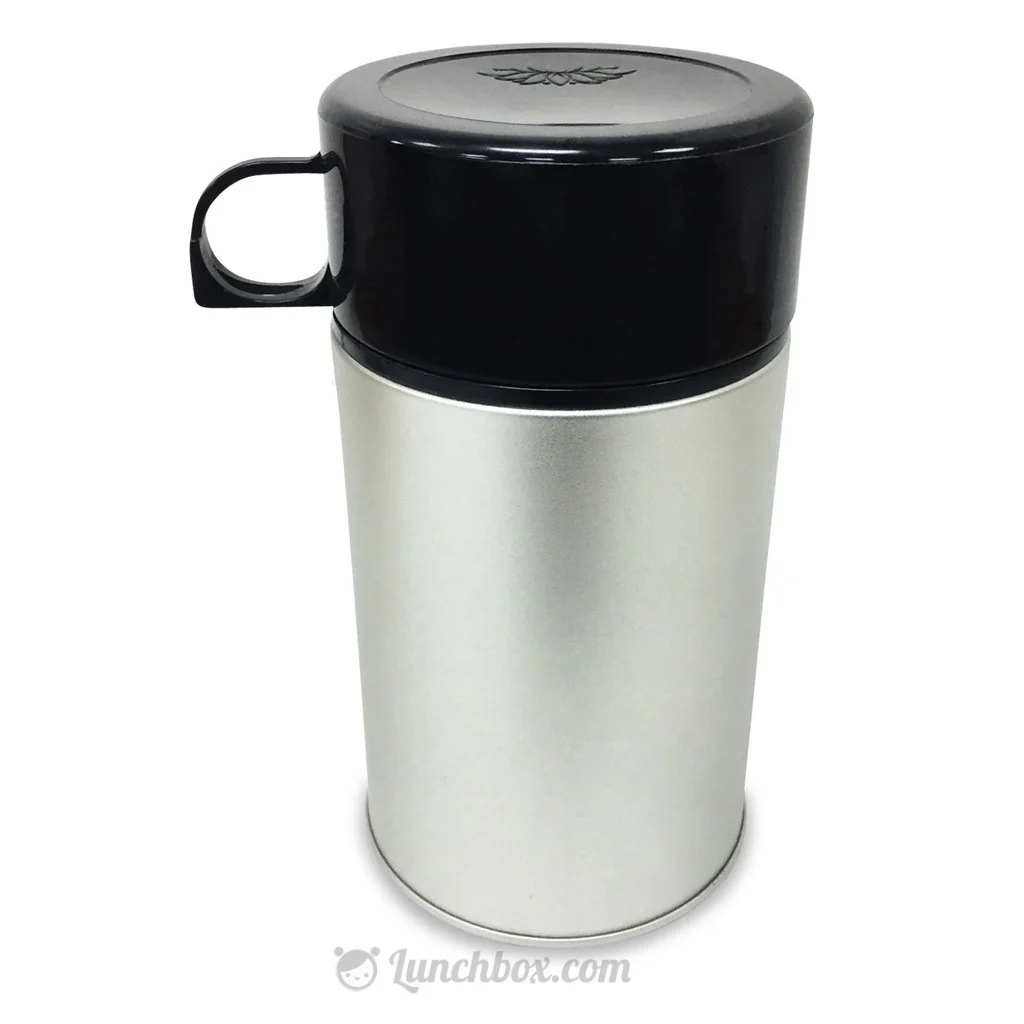 Plain Dome Lunch Box with Insulated Bottle - Black - Image 4