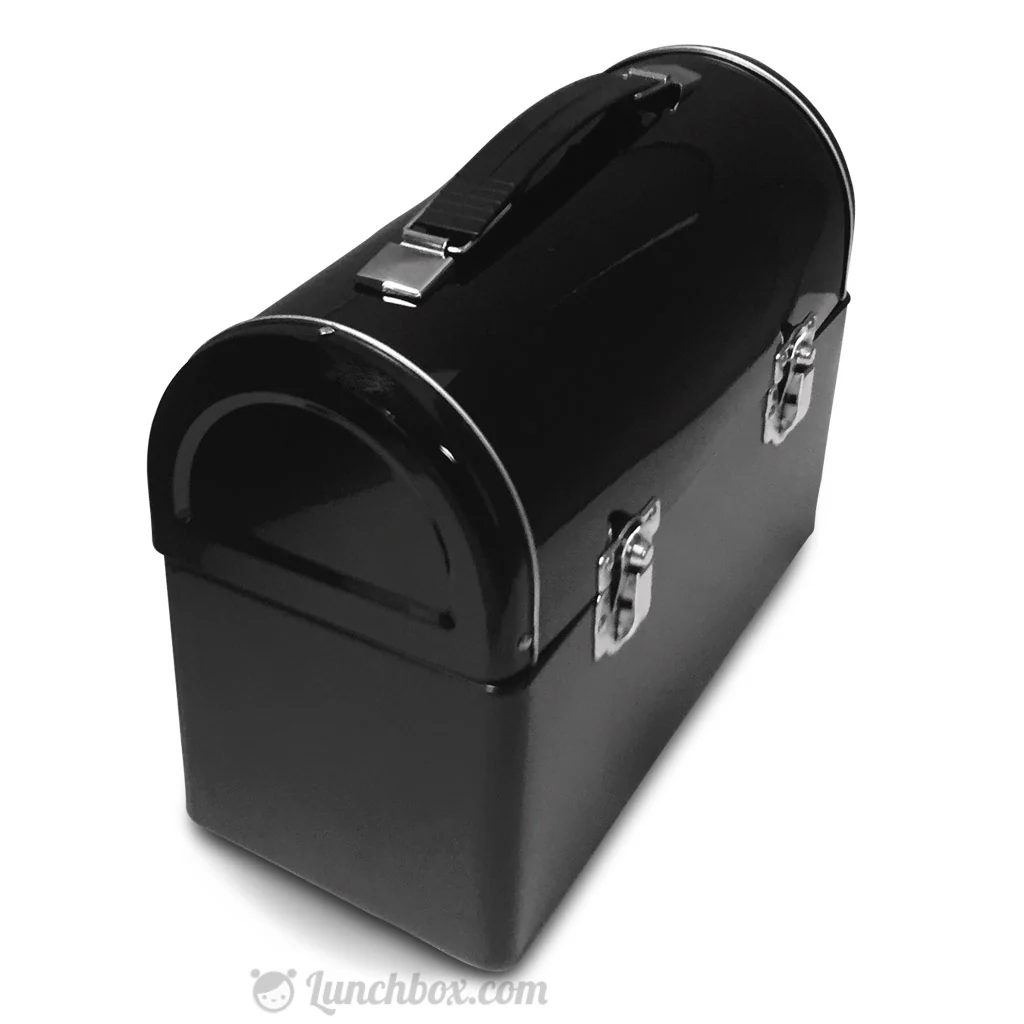 Plain Metal Dome Lunch Box - Black - Case of 12 - Image 3
