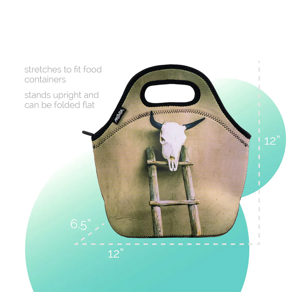 Bull Skull Insulated Lunch Bag - Image 4