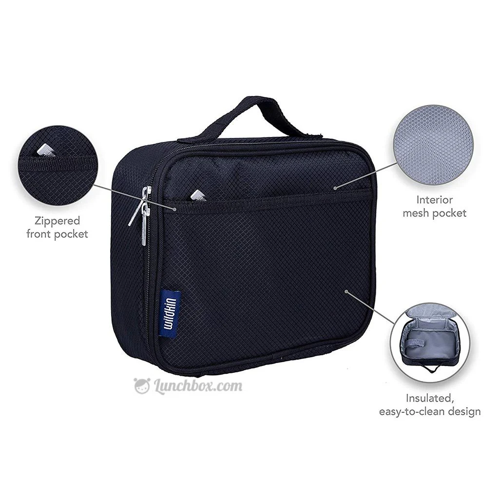 Diamond Weave Insulated Lunch Box - Black - Image 4