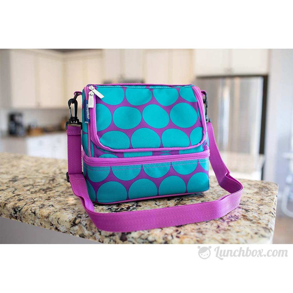Double Decker Lunch Box - Big Dots Aqua - Image 4
