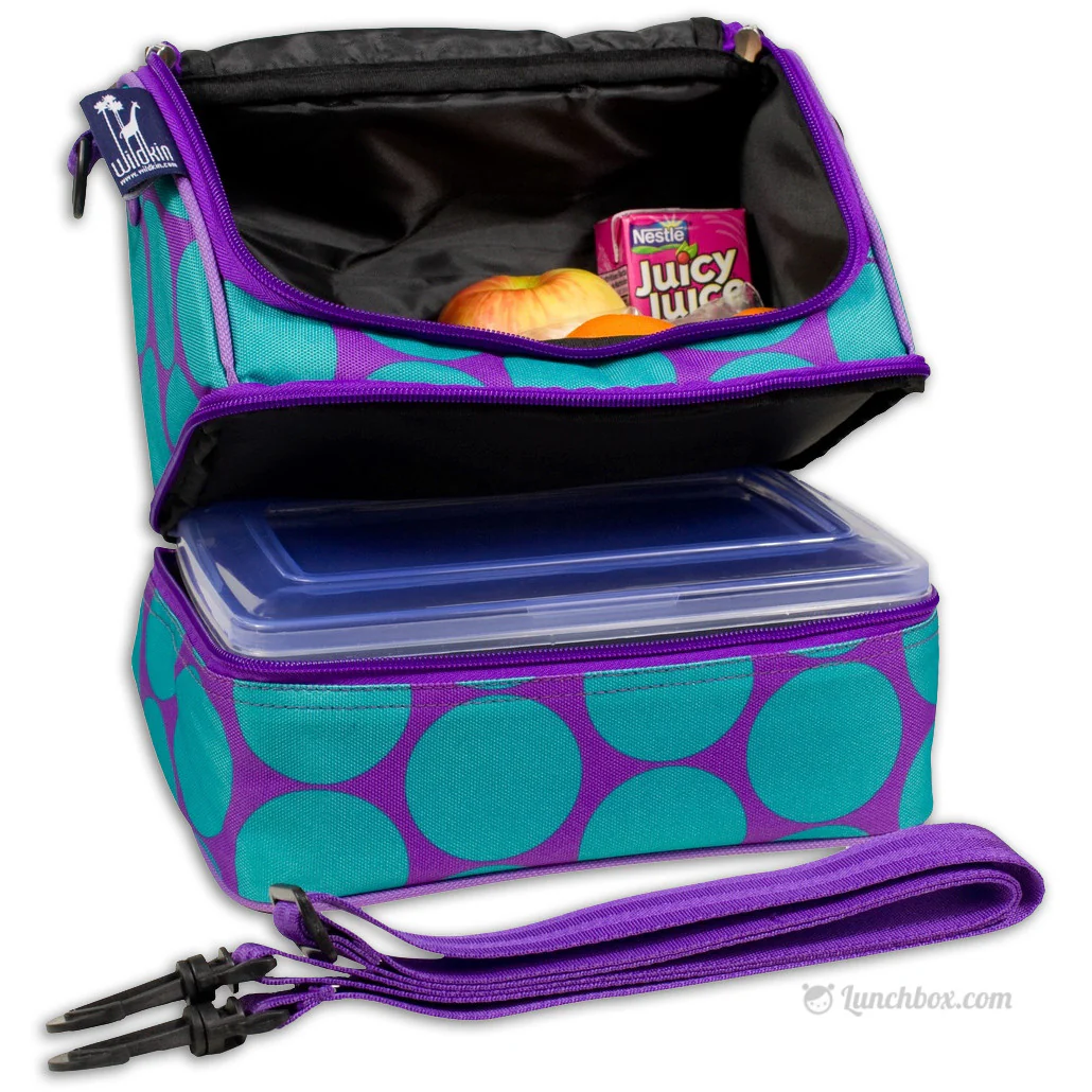 Double Decker Lunch Box - Big Dots Aqua - Image 6