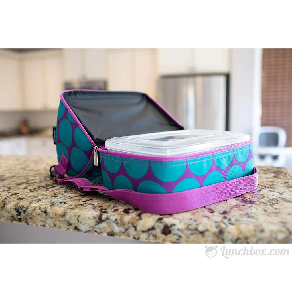 Double Decker Lunch Box - Big Dots Aqua - Image 7