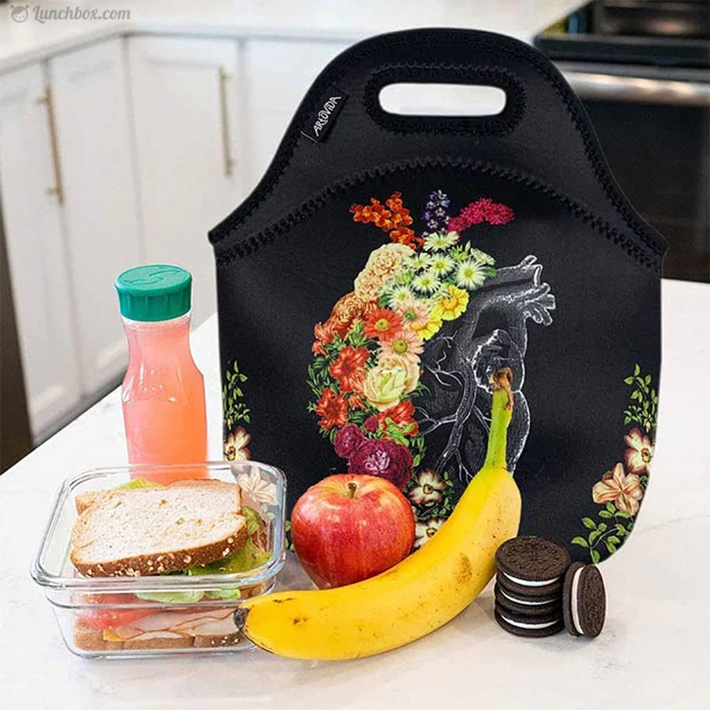Heart Flower Insulated Lunch Bag - Image 3