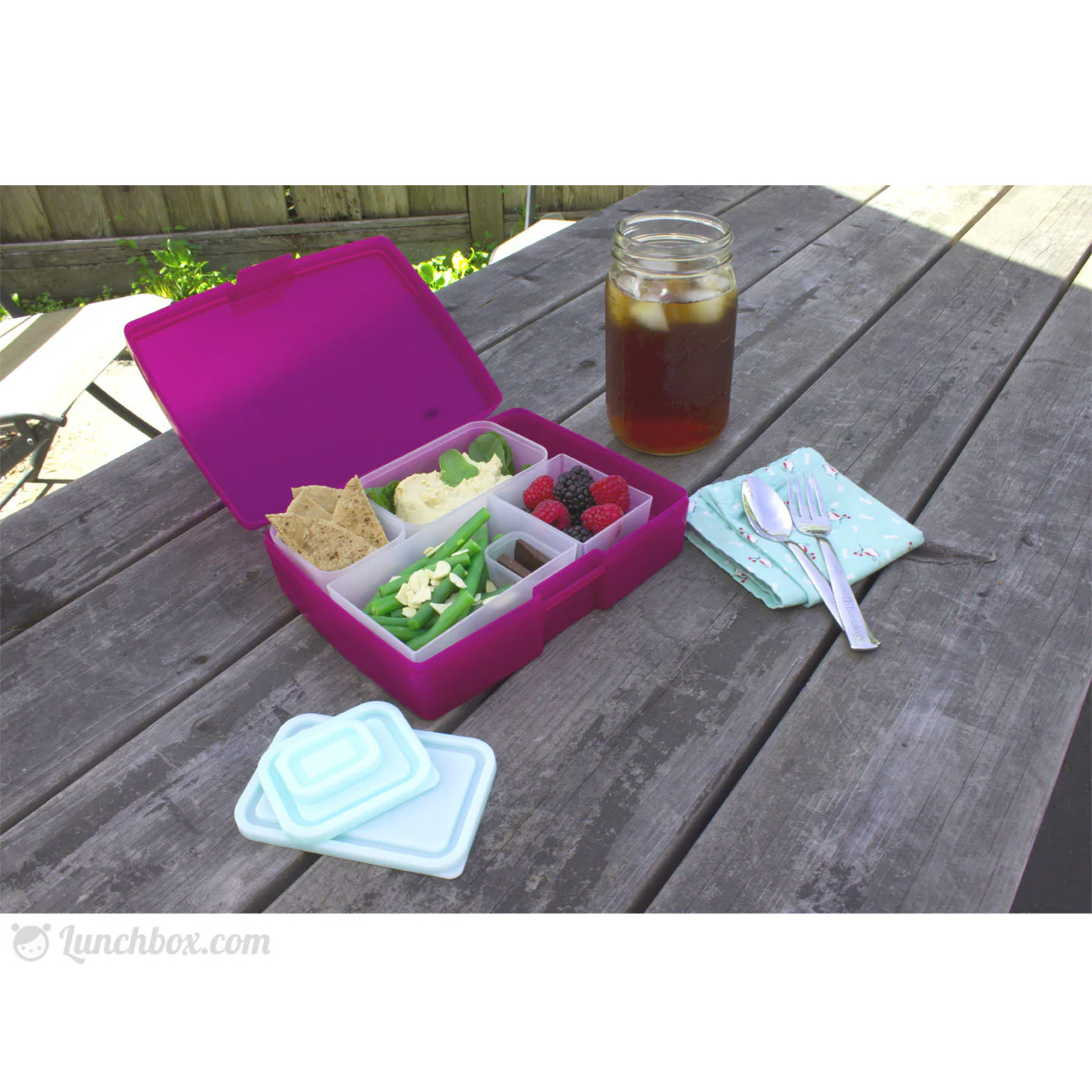 Classic Bento Lunch Box - Raspberry Blue - Image 3