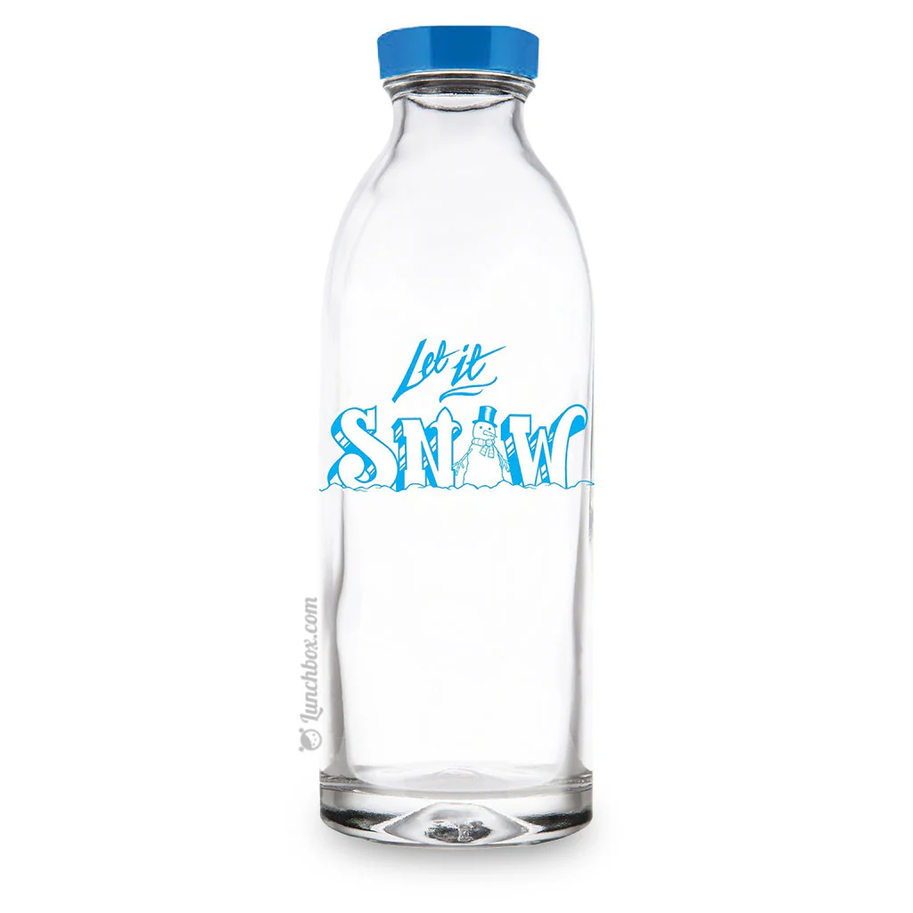 Let It Snow Glass Water Bottle