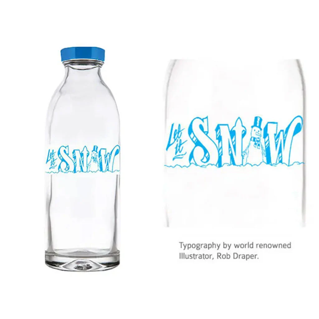 Let It Snow Glass Water Bottle - Image 2
