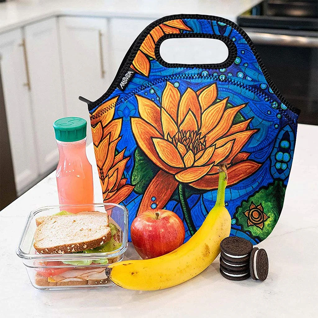 Lotus Flower Insulated Lunch Bag - Image 2