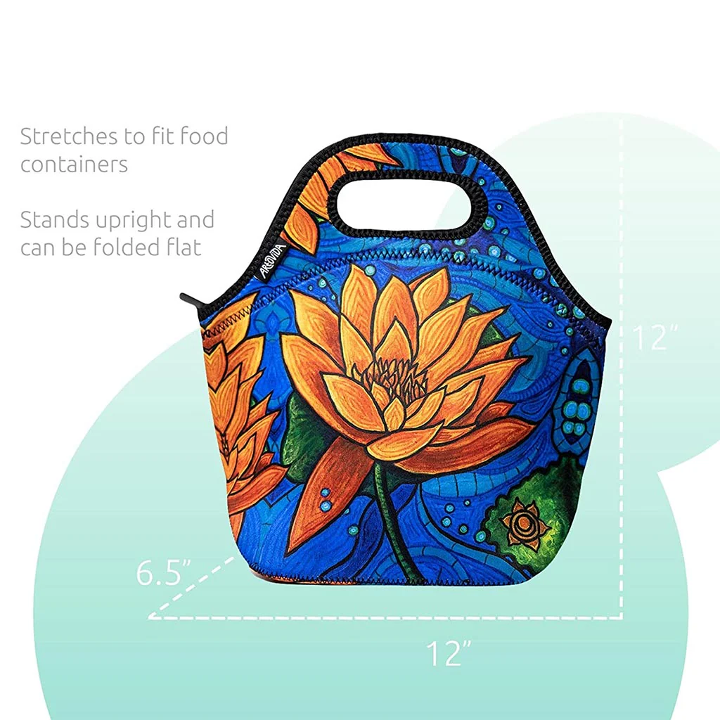 Lotus Flower Insulated Lunch Bag - Image 4
