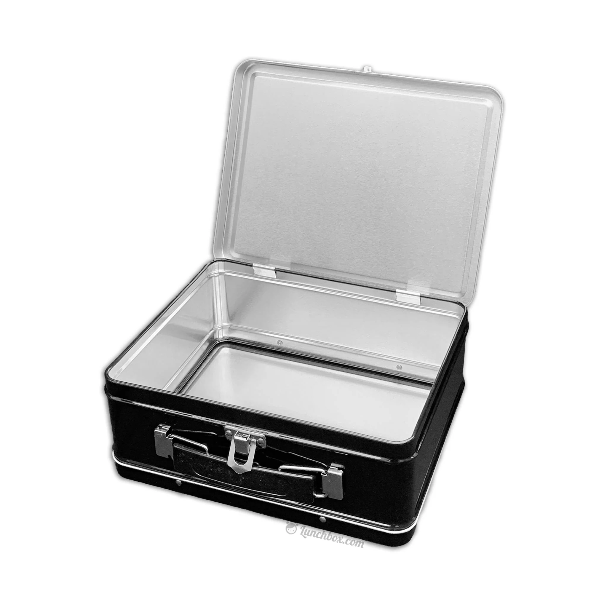 Medium Plain Metal Lunch Box - Black - Image 3