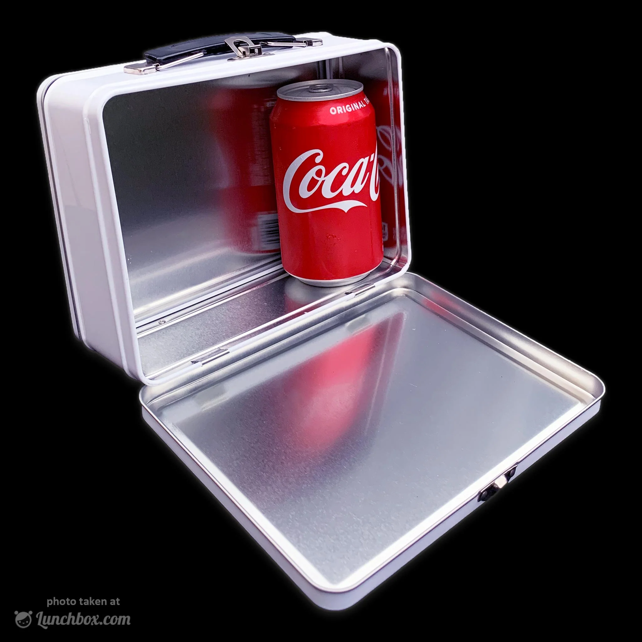 Medium Plain Metal Lunch Box - White - Image 10