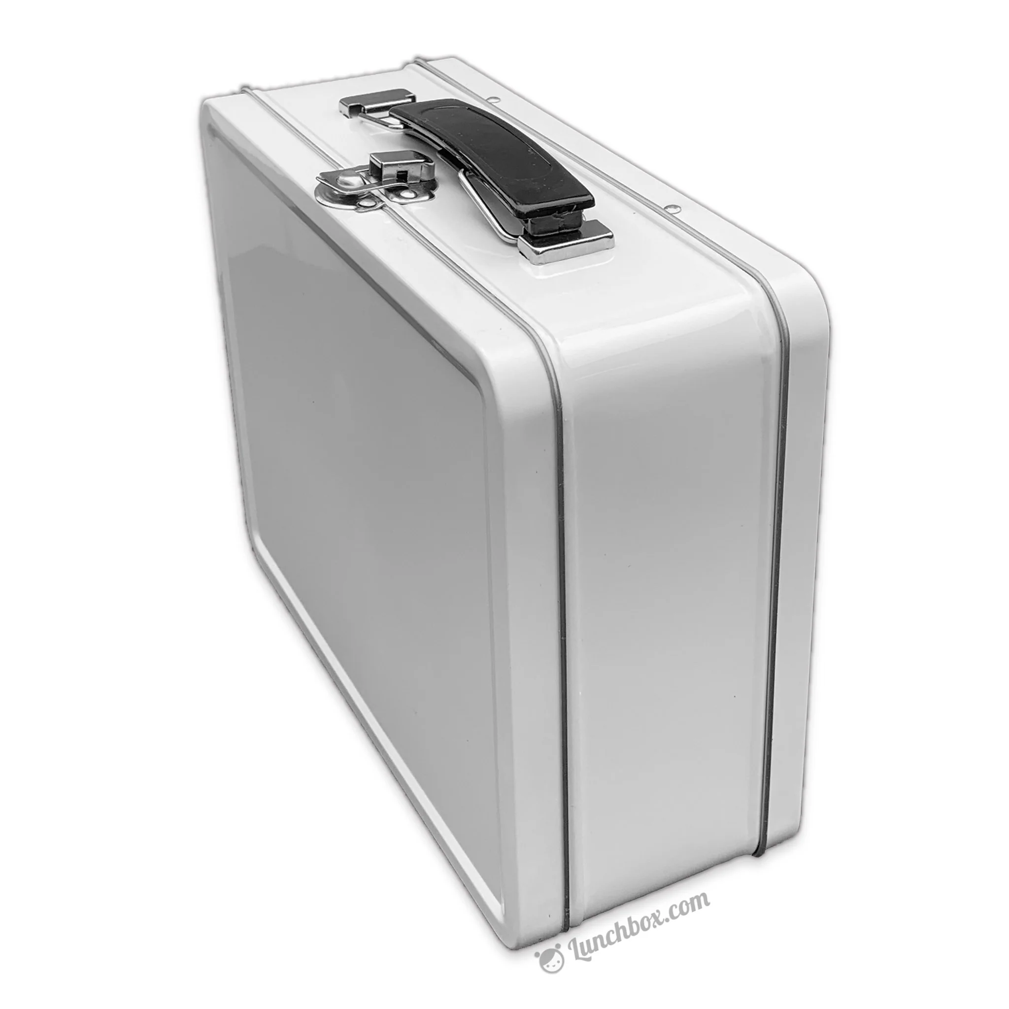 Medium Plain Metal Lunch Box - White - Image 2
