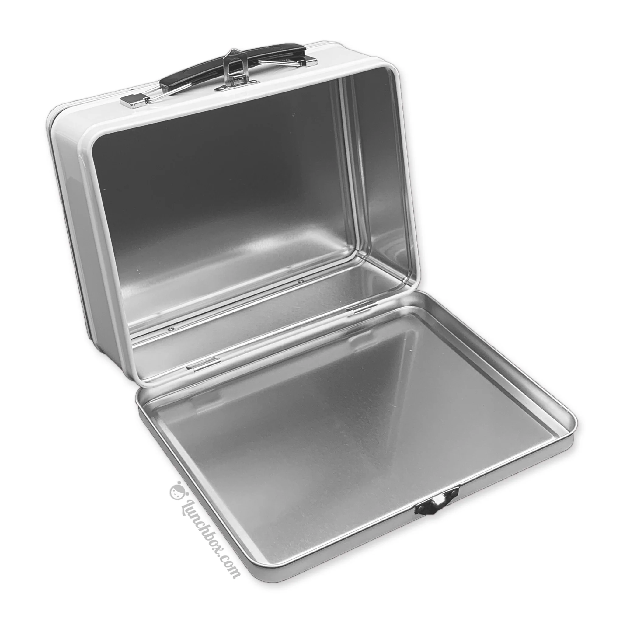 Medium Plain Metal Lunch Box - White - Image 3