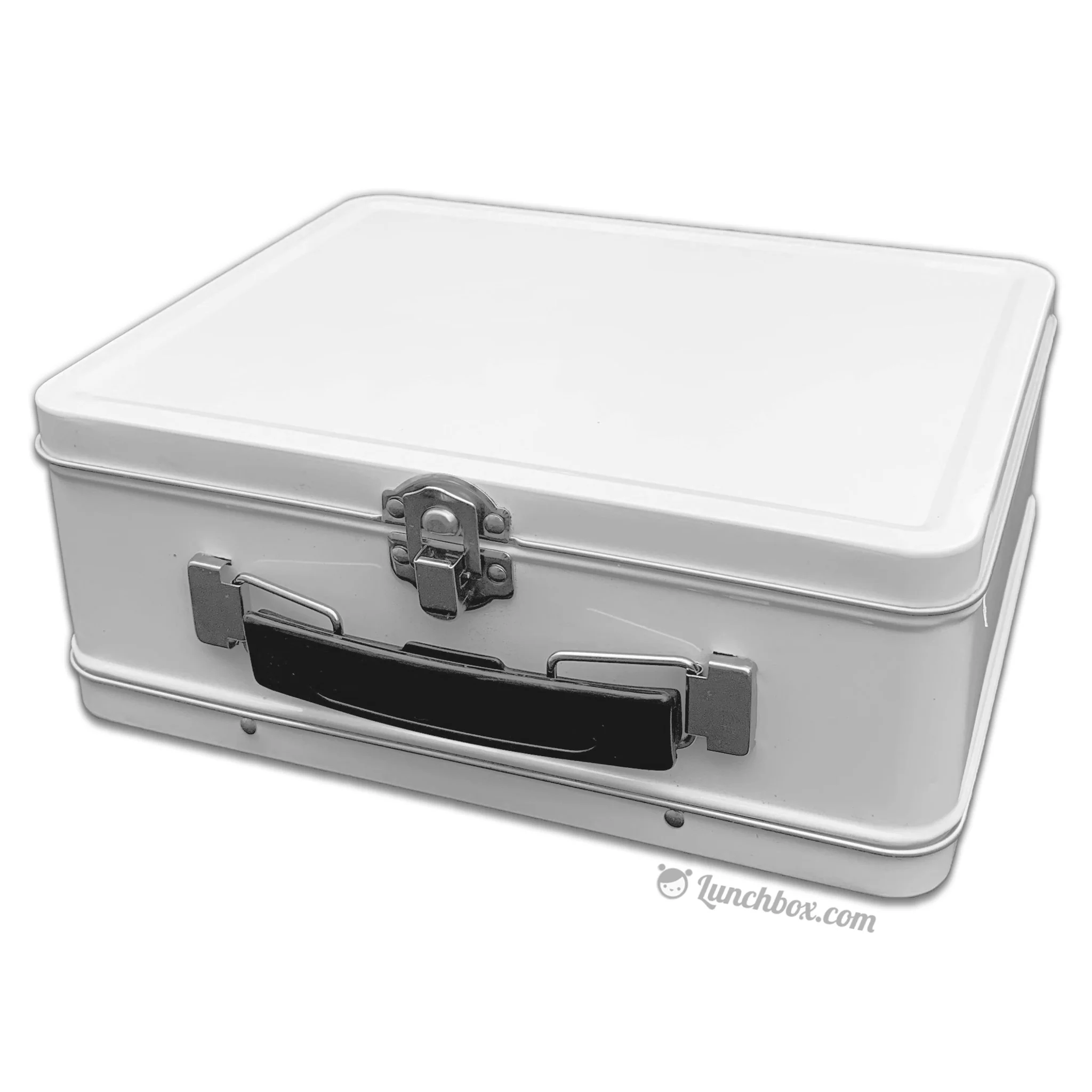 Medium Plain Metal Lunch Box - White - Image 4