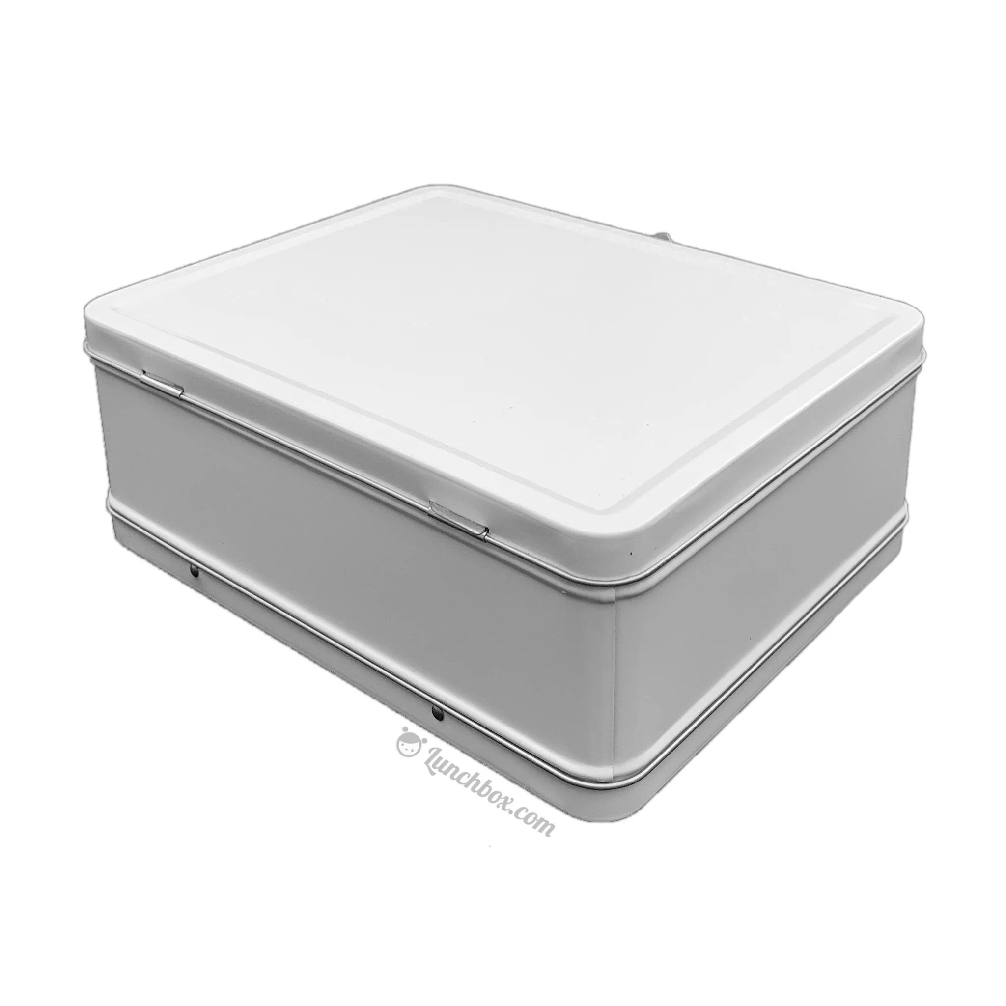 Medium Plain Metal Lunch Box - White - Image 6