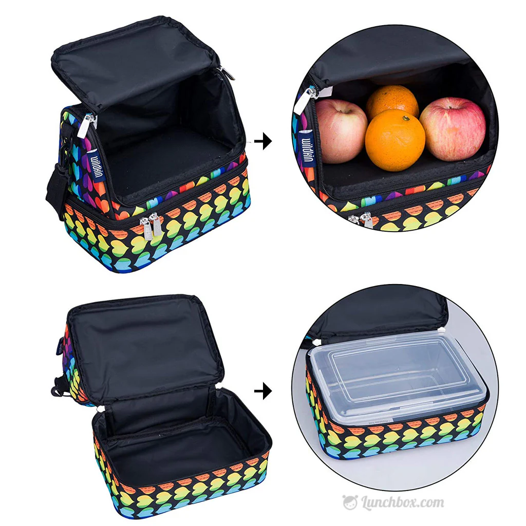 Double Decker Lunch Box - Rainbow Hearts - Image 4