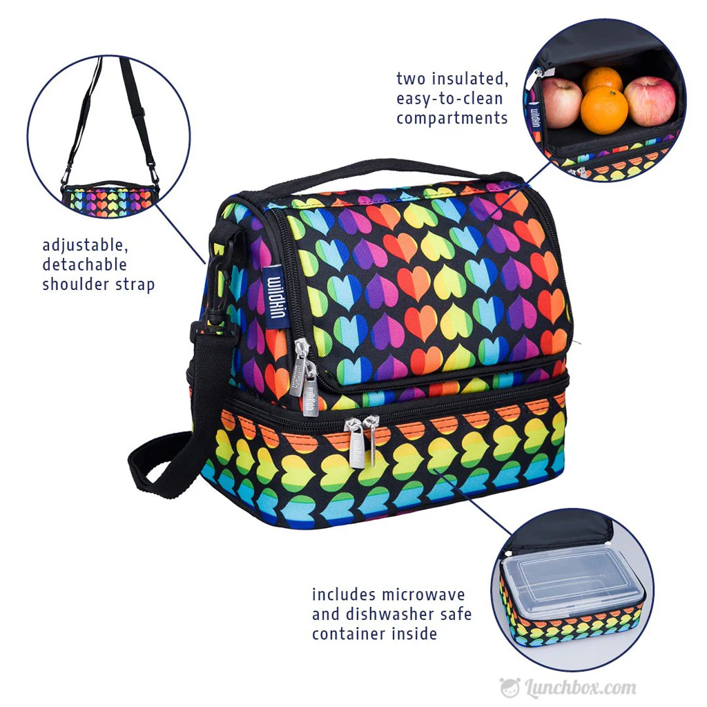 Double Decker Lunch Box - Rainbow Hearts - Image 5