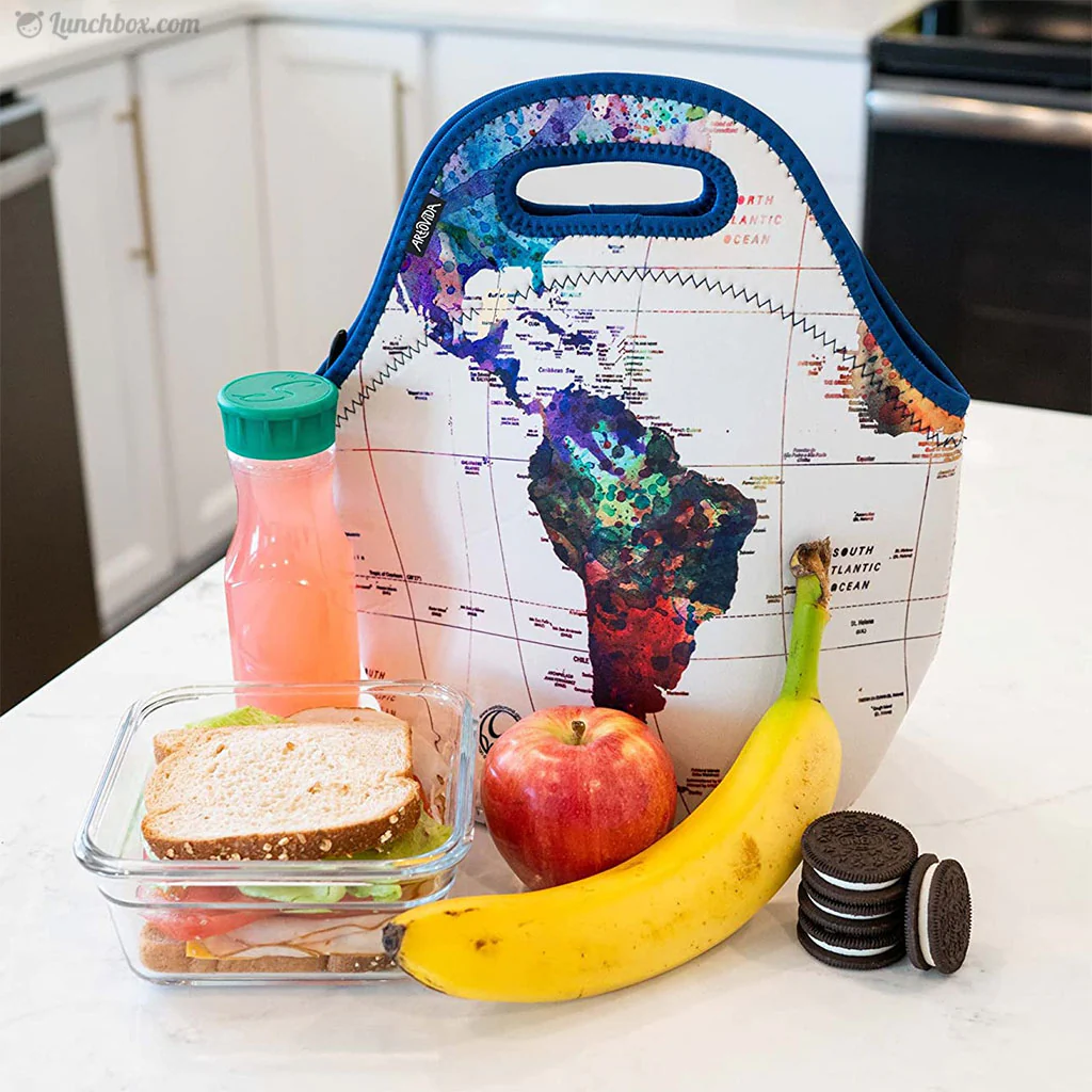 World Map Insulated Lunch Bag - Image 3